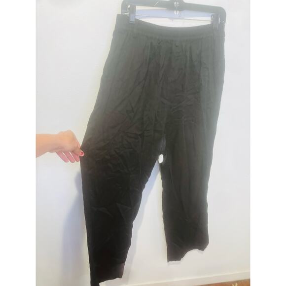 DONNI Women's Black Twill Pleated Button Front Zip Up Closure Pants Size Large - Picture 5 of 15